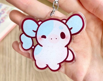 Skye the Blue Cow Acrylic Keychain | Cow Keychain, Cow Charm, Cute Cow Acrylic Charm, Kawaii Cow Keychain, 2.5" Keychain