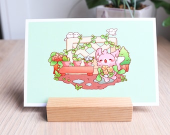 Fox Florist Art Print | Cute Fox Art Print, Cottagecore Art Print, Cozy Art Print, Matte Art Print, Cute Mini Art Print, 4" x 6" Print