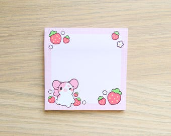 Strawberry Cow Sticky Notes | Cute Sticky Notes, Cute Notepad, Cute Animal Sticky Notes, Cute Sticky Notes with 50 Sheets, Cute Post Its