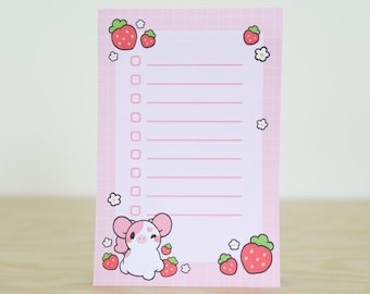 Strawberry Cow To Do List Notepad | Cow Notepad, Cute Notepad, Planner Pad, Kawaii Memo Pad, Cute Animal Stationery, Cute Memo Pad
