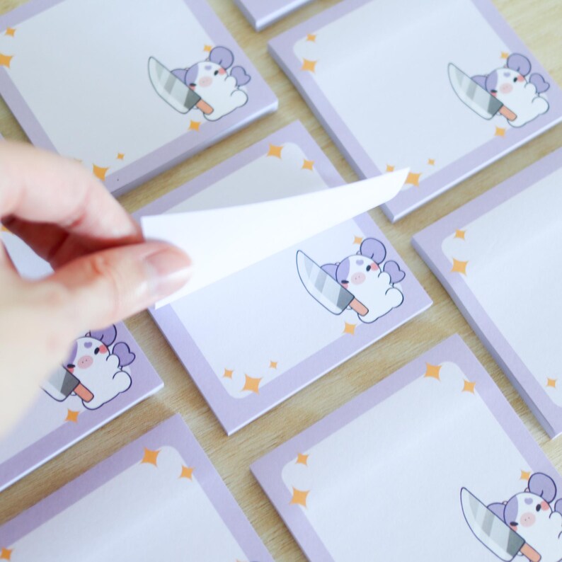 Knife Cow Sticky Notes | Cute Sticky Notes, Cute Notepad, Cute Animal ...