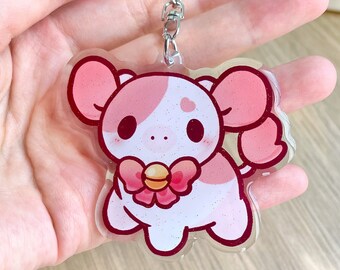 Belle the Brown Cow Acrylic Keychain | Cow Keychain, Cow Charm, Cute Cow Acrylic Charm, Kawaii Cow Keychain, 2.5" Keychain