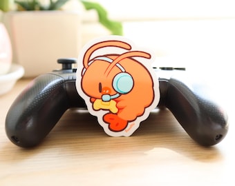 Gamer Shrimp Vinyl Sticker | Shrimp Bad Posture Check Sticker, Gamer Sticker, Journal, Water Bottle, Laptop Sticker, Waterproof Decal
