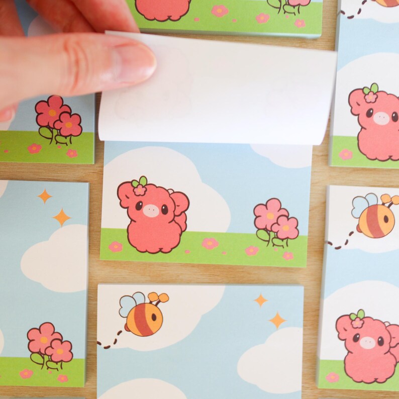 Highland Cow Sticky Notes Set - Lovarywow 9 Pack Highland Cow Sticky Notepad Cute Animals Sticky Notes 3"X3" Highland Cow Adhesive Memo Pad Gifts Office Home Cow Print School Supplies 450 Sheets