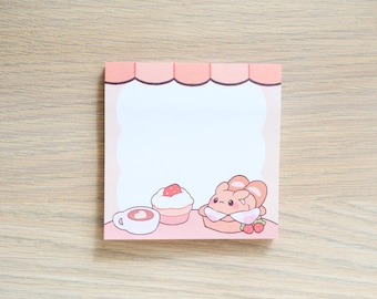 Bread Bunny Sticky Notes | Cute Sticky Notes, Cute Notepad, Cute Animal Sticky Notes, Cute Sticky Notes with 50 Sheets, Cute Post Its