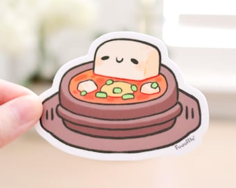 Soondubu Vinyl Sticker | Cute Kawaii Soondubu Sticker, Korean, Asian Food Sticker, Journal, Water Bottle, Laptop Sticker, Waterproof Decal