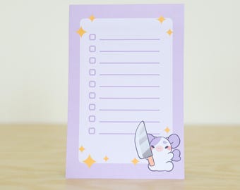 Knife Cow To Do List Notepad | Cow Notepad, Cute Notepad, Planner Pad, Kawaii Memo Pad, Cute Aesthetic Animal Stationery, Cute Memo Pad