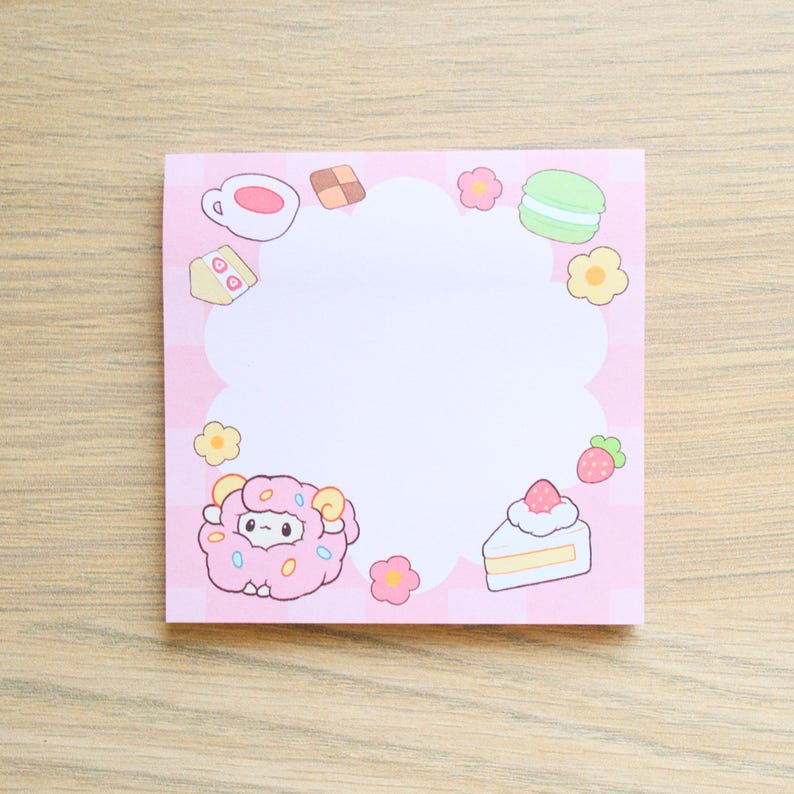 Cute Desserts Sticky Notes | Cute Sticky Notes, Cute Notepad, Cute ...