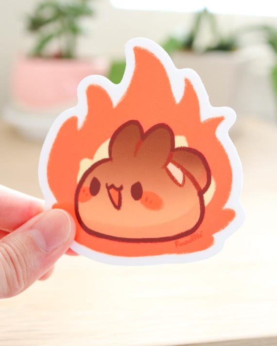 Angry Burnt Bunny Vinyl Sticker | Cute Kawaii Bunny Sticker, Bread Bunny Sticker, Laptop Bottle Sticker, Waterproof Decal
