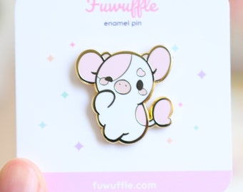 Peach the Pink Cow Enamel Pin | Cute Cow Pin, Cute Enamel Pins, Cow Enamel Pin, Kawaii Cow Enamel Pin, 1.25" Hard Enamel Pin