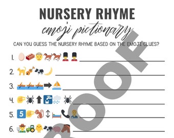 Emoji Nursery Rhyme Game (Instant Download)