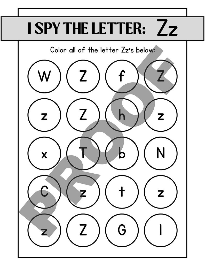 I Spy Alphabet Worksheets Etsy UK