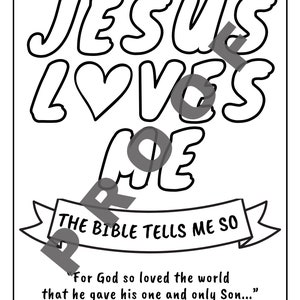 Jesus Loves Me Coloring Sheet (Instant Download)