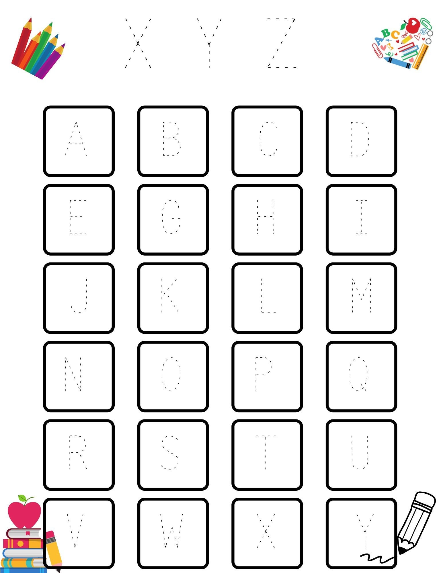 Traceable Alphabet Worksheet - Etsy