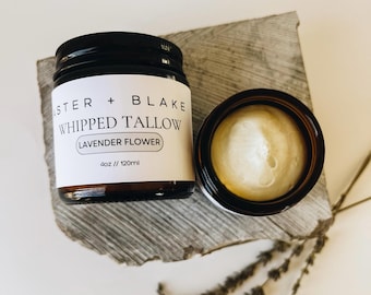 Lavender Infused Whipped Tallow | ESSENTIAL OIL FREE | Aster + Blake  - Local Family Farm Grass-Fed Tallow