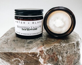 SEASONAL Northwood Whipped Tallow | Aster + Blake  - Local Family Farm Grass-Fed Tallow | Therapeutic Essential Oils