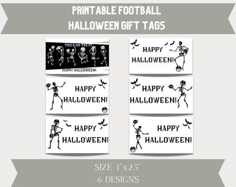 Etiquetas de regalo imprimibles de fútbol para Halloween / Truco o trato (descarga digital)