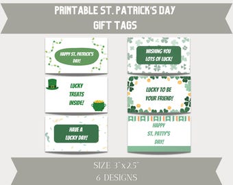 St. Patrick's Day Gift Tags | Printable Goodie Bag Labels (PDF Pattern)