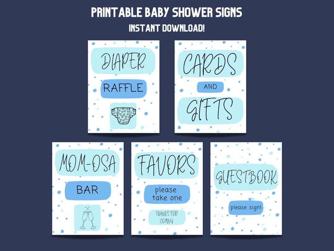 Printable Boy Baby Shower Signs - Etsy