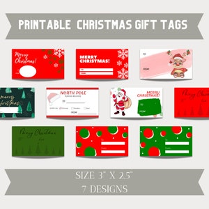 Printable Christmas Gift Tags | Downloadable Holiday Gift Labels