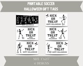 Printable Soccer Halloween Gift Tags | Kick or Treat (Digital Download)