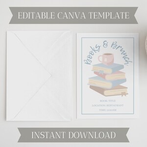Book Club Invitation | Brunch Invite | Canva Template | Digital Download