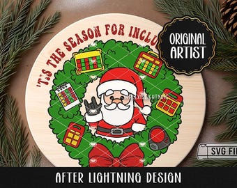 Tis The Season for Inclusion Santa Wreath SVG || CRICUT/SILHOUETTE Cutting File