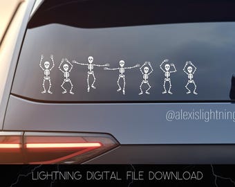 Dancing Skeleton SVG | Halloween Hot-To-Go Parody | SVG for Cricut/Silhouette Users | Skeleton Family Car Decal SVG
