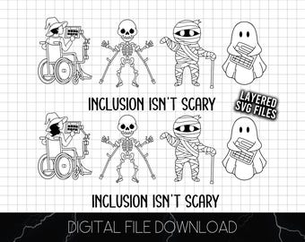 Inclusion Isn't Scary SVG || Silhouette/Cricut Users || Halloween SVG & STUDIO3 FILES