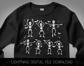 Halloween Dancing Skeleton SVG || Hot to Go SVG || Skeleton SVG for Silhouette/Cricut Users