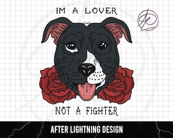 Pittbull SVG // I'm a LOVER not a Fighter // Oswald SVG