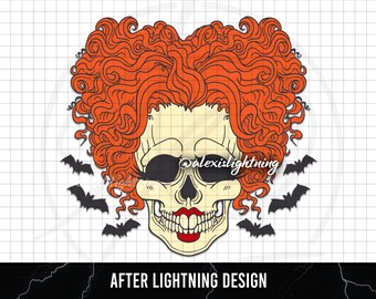 Ginger Curly-Haired Witch Skull // Witch Skull SVG for Cricut/Silhouette Users