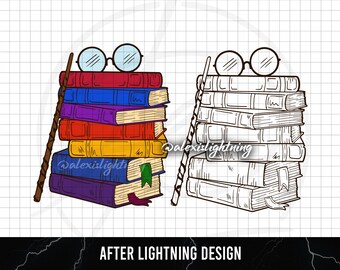 Reading is Magic SVG || Book Pile SVG || Wizard Book Pile SVG