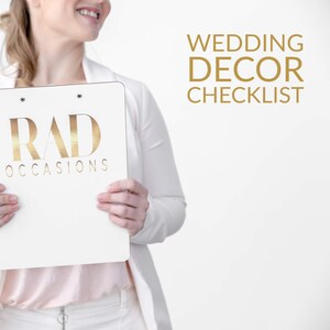 Wedding Decor Checklist - Printable
