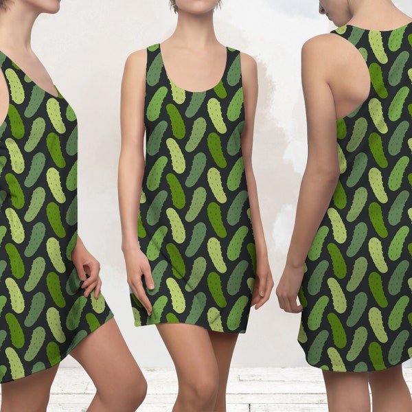 Women's Big Dill Pickle Racerback Dress Ink