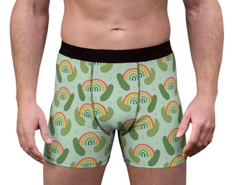 Pickle Pride Rainbow Boxer Briefs Sea Foam