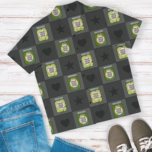Camicia da uomo personalizzata Pickle Jar Carbone/Nero
