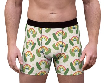 Pickle Pride Rainbow Boxer Briefs Ivory