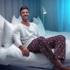 Men's Holiday Pickle Winter Wonderland Pajama Pants On Sugarplum