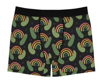 Pickle Pride Rainbow Boxer Briefs Black