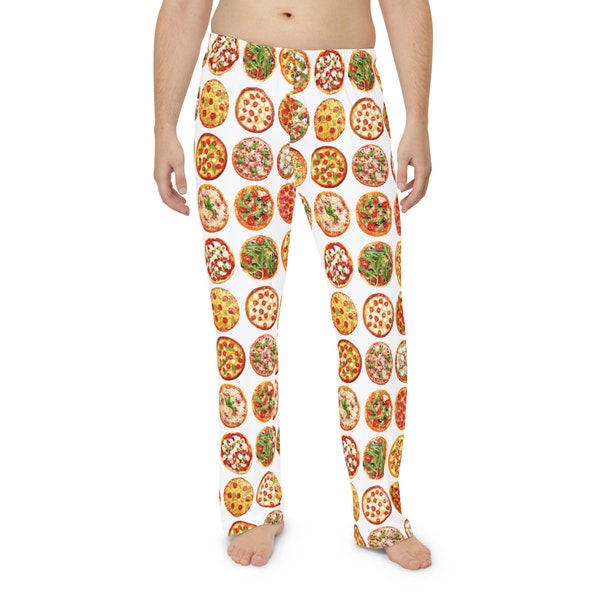 Men's Pizza Pajamas Pants, Pizza Themed Gift,  Foodie Gift, Pizza Gift For Him, Gift For Foodie, Gift For Pizza Lover