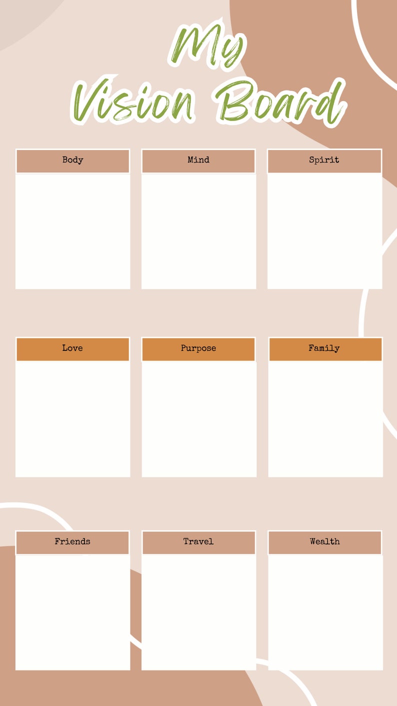 2024 Digital Vision Board Template, Editable in Canva Etsy