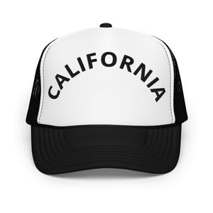 California Foam Trucker Hat Curved Text Hat, CA Embroidered Hats, Gifts for Men Women Cali Embroidered Hats