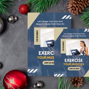 Editable fitness flyer, fitness flyer printable, flyer template, DIY gym workout flyer, weight loss flyer, gym and fitness template