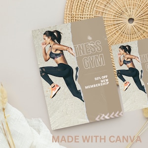 Sport flyer, editable Canva fitness flyer, fitness flyer printable, flyer template, DIY gym workout flyer, Canva social media flyer