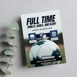 Printable soccer tryouts, soccer tournament, soccer championship poster, soccer flyer, soccer game flyer, soccer match flyer