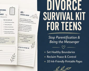Teen Divorce Workbook | Stop Parentification, Set Boundaries (Digital Download)