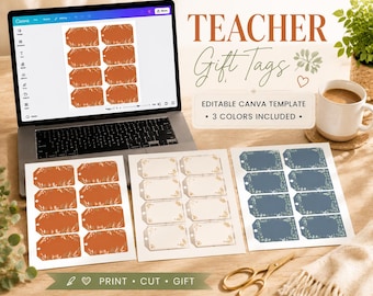 Editable Teacher Gift Tags Canva Template | Back to School Blessing Multi Pack (PDF)