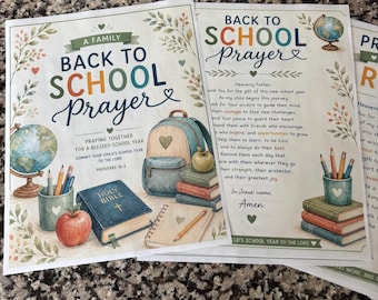 Family Back to School Prayer Printable | Christian First Day Faith (PDF)