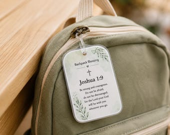 Christian Backpack Blessing Tags, First Day of School Scripture Prayer